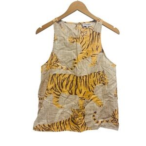 Las Surenas Tiger Print Tank Top